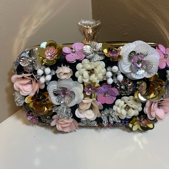 Bebe Floral Embellished Clutch